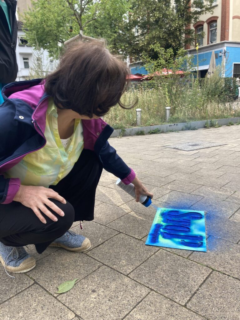 StoP Logo auf dem Franky gesprüht