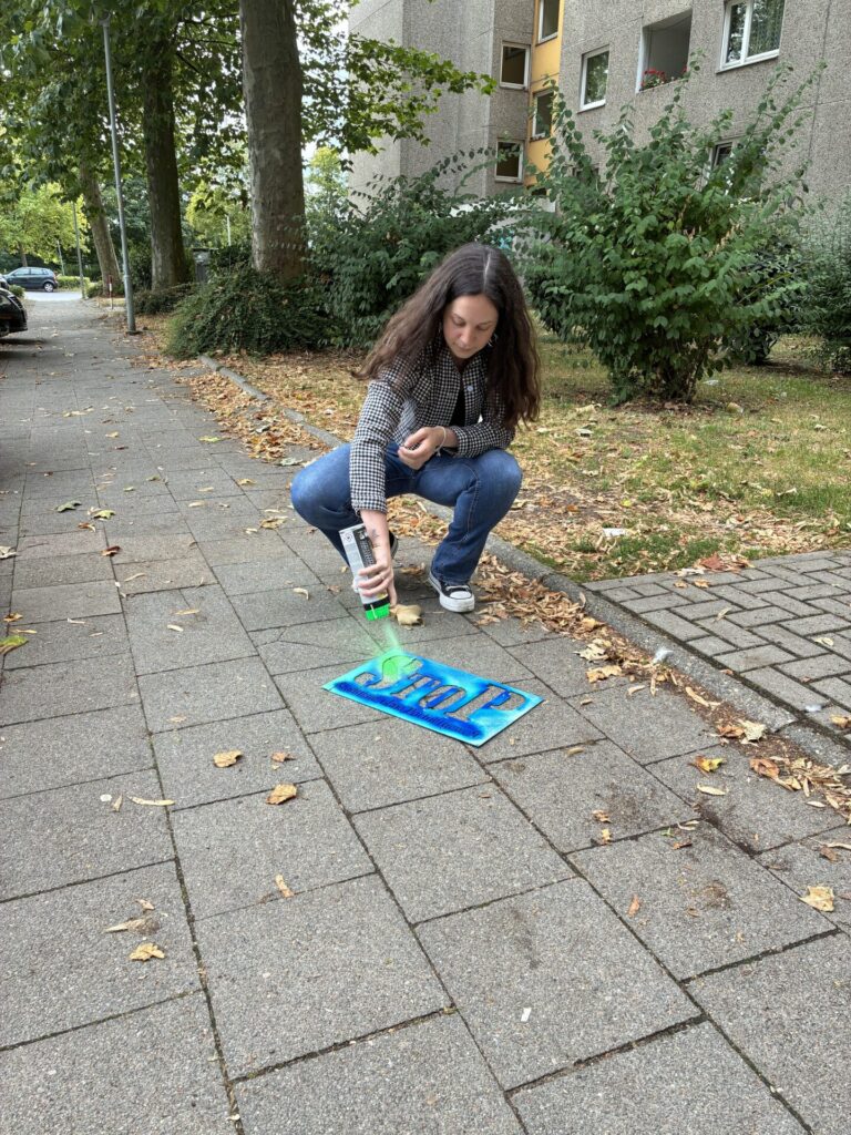 stop logo sprühkreide